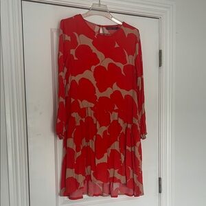 MISTER ZIMI RED PRINTED LONG SLEEVE DRESS